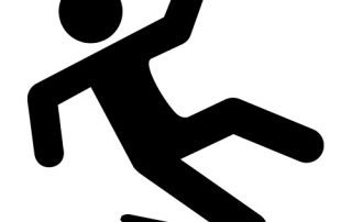 Illustration of stick figure falling down